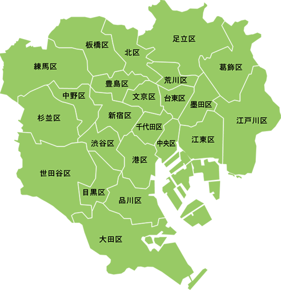 東京23区の地図