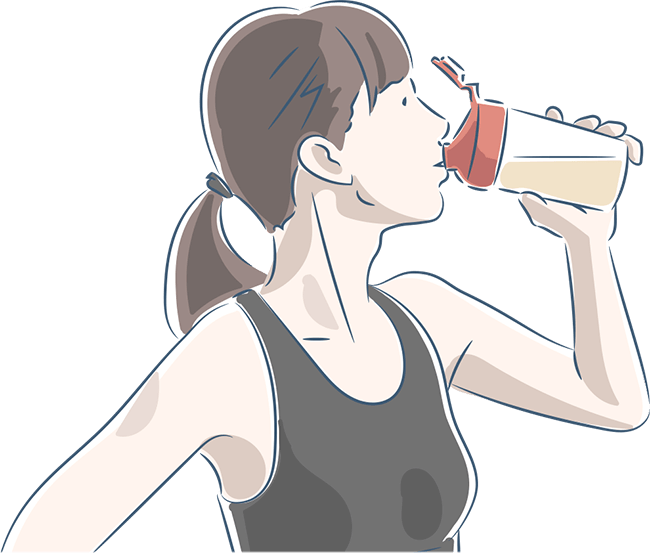 ドリンクを飲む女性